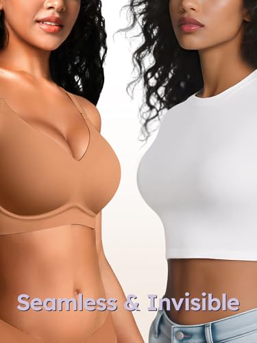 Image of Seamless Wireless Jelly Bras for Women - Lightly Padded Bra with Support, No Underwire Comfortable T-Shirt Bralette