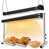 36-Inch Heat Lamp for Food, 1300W Commercial Food Warmer Lamp Electric Buffet Warmers Overhead Stainless Steel Catering Heat Light for Restaurant Kitchen Parties, Black,Dual Use- Standing & Hanging