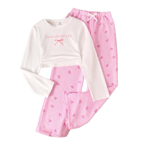 Ensemble décontracté à rayures pour filles, tenue casual idéale pour l'école et le parc