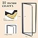 Ziliny 20 Pcs 4.5 x 11 Inches Transparent Restaurant Menu Holders Clear Menu Covers with Metal Corners Black Folder Menu Book Menu Sleeves for Wine Drinks Coffee Bars Restaurant (2 Page 4 View)
