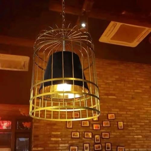 Lumière de la cage à oiseaux luminaire suspension en tissu style industriel d/a - 3