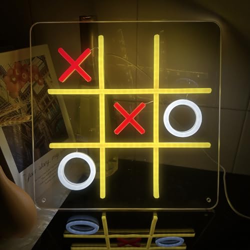Image of Chessboard Neon Sign, Chess Game LED Sign Night for Game Room Wall Art, Playing Chess Light Up Sign for Beer Bars, Offices, Clubs, Man Caves, Pubs and Bedrooms