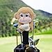 predolo Soft Monkey Golf Wood Driver Headcover, Golf Shaft Protector Long Neck Wrap, Light Brown