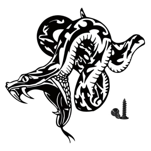 Décoration Murale Serpent en Fer Noir Réaliste pour Jardin Élégant