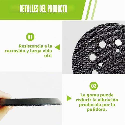 Miniatura 5 de 2 Piezas 125mm Plato De Lija Para Dewalt Con Hook Y Loop, Almohadilla De Lijado Con 8 Agujeros Para Dewalt Dwe6421 6421k, Dwe6423 6423k, Dcw210b, Dwe64233 N329079, Repuesto Para Lijadora Orbital