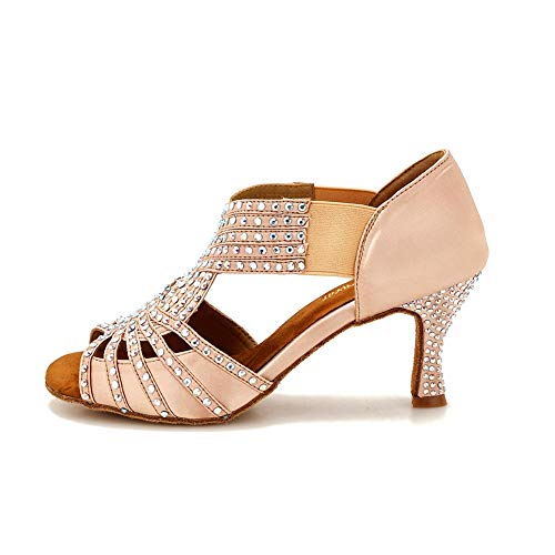 Image of TTdancewear Women Rhinestone Dance Shoes Ballroom Latin Salsa Bachata Performance Dance Dancing Shoes
