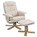 IDIMEX Relaxsessel Charly, schöner Fernsehsessel mit Hocker, bequemer Drehsessel mit verneigungsverstellbarer Rückenlehne, gepolsteter Polstersessel mit Stoffbezug in beige