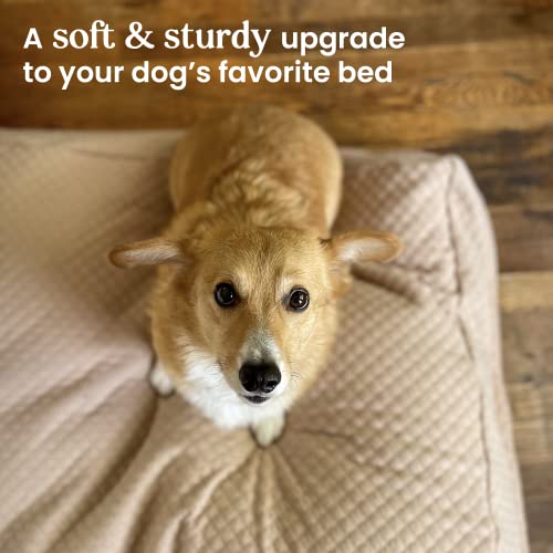 4Knines Luxury Dog Bed Cover - Usa Based - Premium Durable Quilted Waterproof Heavy Duty Material - Medium - Tan #TOP1