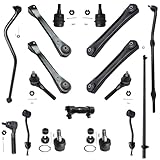 Detroit Axle - Front End 17pc Suspension Kit for 1997-2006 Jeep Wrangler, Lower & Upper Control Arms Ball Joints Sway Bars Track Bar Tie Rods Adjusting Sleeve Drag Link Replacement