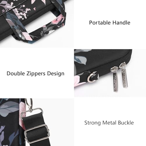 MOSISO Laptop Bag for Women, 15 inch Computer Bag Compatible with MacBook Pro 16 inch, HP, Dell, Lenovo, Asus, Notebook, 15.6 inch Laptop Messenger Shoulder Briefcase with Strap, Floral Illustration4
