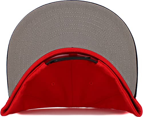 Image of KBETHOS Classic Snapback Hat Blank Cap Underbrim Cotton Wool Blend Flat Visor Adjustable Unisex
