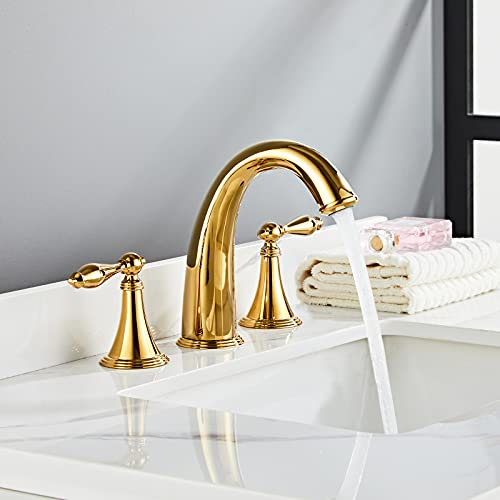 Sanitemodar Polished Gold Bathroom Sink Faucet thumb #1