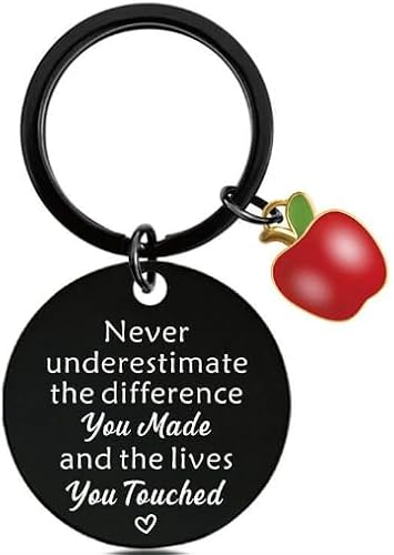 School Teacher Appreciation Black Key Rings - Touching Message