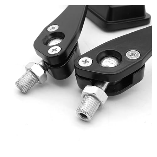 Piezas de motocicleta espejos laterales universales retrovisor rectangular negro 5