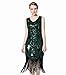 Metme 1920s Vintage Inspired Fringe Embellished Gatsby Flapper Midi Dress Prom Party