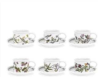 Portmeirion Botanic Garden Drum Shape Teacup, 0.2L, Set of 6 - various motifs