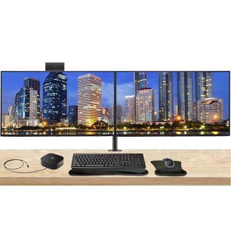 Image of HP Series 7 Pro 27-inch 727pm & 727pk 4K UHD 2160P 2-Pack Monitors Bundle with Desk Mount Stand, USB-C Multiport G5 Dock, MK270 Wireless Keyboard & Mouse, Gel Mouse & Wrist Pad