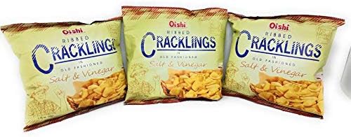 Ribbed Crackling in Old Fashioned, Salt & Vinegar Flavored, Net Wt 1.76oz (50g) 3 Pack