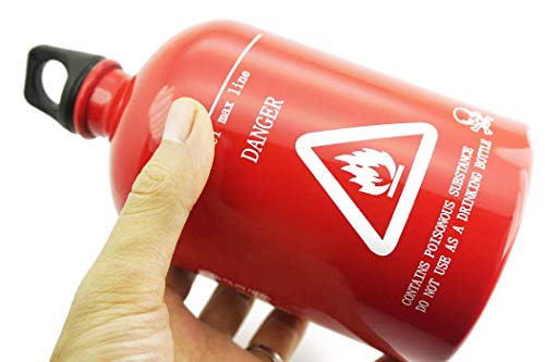 30Oz /1Liter Aluminum Petrol Diesel Kerosene Alcohol Liquid Gas Tank Oil Fuel Empty Bottle Storage Bottle For Outdoor Travel Camping,Hiking,Picnic,Cooking/Motorcycle Emergency Petrol Can #TOP3