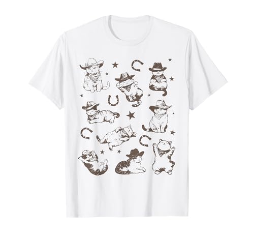Cowboy Cats And Kittens Western Cat Pet Lover Funny Gift T-Shirt