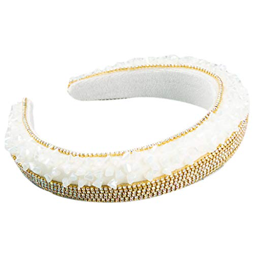 Bandeau à paillettes de luxe en strass et cristal éponge rembourré style baroque
