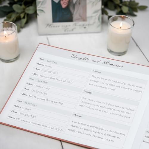 Image of Funeral Guest Book - Celebration of Life Guest Book with Rollerball Pen for Memorial Service - Funeral Memory Sign in Books for Over 300+ Guests - Funeral Decorations with In Loving Memory Table Sign