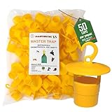 Mastertec Master Trap, 50 Pièces, Piege Frelon Asiatique, Guêpe, Mouche, Drosophila Suzukii et Popilia Japonica, Piege a Mouche Écologique Jaune, Attrape Insecte pour Jardin et Potager, Made in Italy