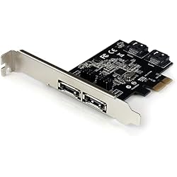 StarTech 2 Port PCI Express SATA 6 Gbps eSATA Controller Card - Dual Port PCIe x1 SATA III Adapter with Configurable Internal/External Connectivity