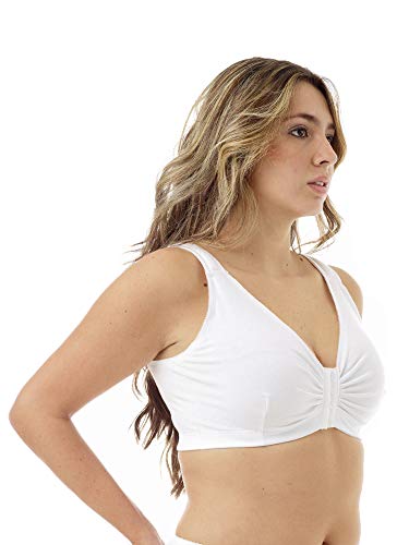 Underworks Mastectomy Bra With Pocket - Breastform Pads Included - Adjustable - Cotton Comfort And Leisure - 44-46-Bcd - White #TOP2