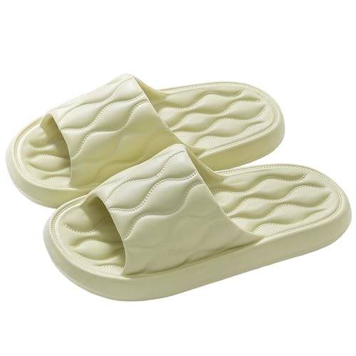 Black Slippers for Women Men Cloud Pillow Slipper Sandal Non-Slip Shower Shoes Cushioned Thick Sole Fit Bathroom Bedroom Pool Beach