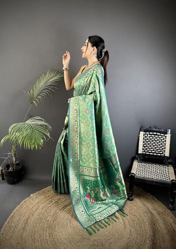 Pandadi Saree green banarasi silk saree – image 4