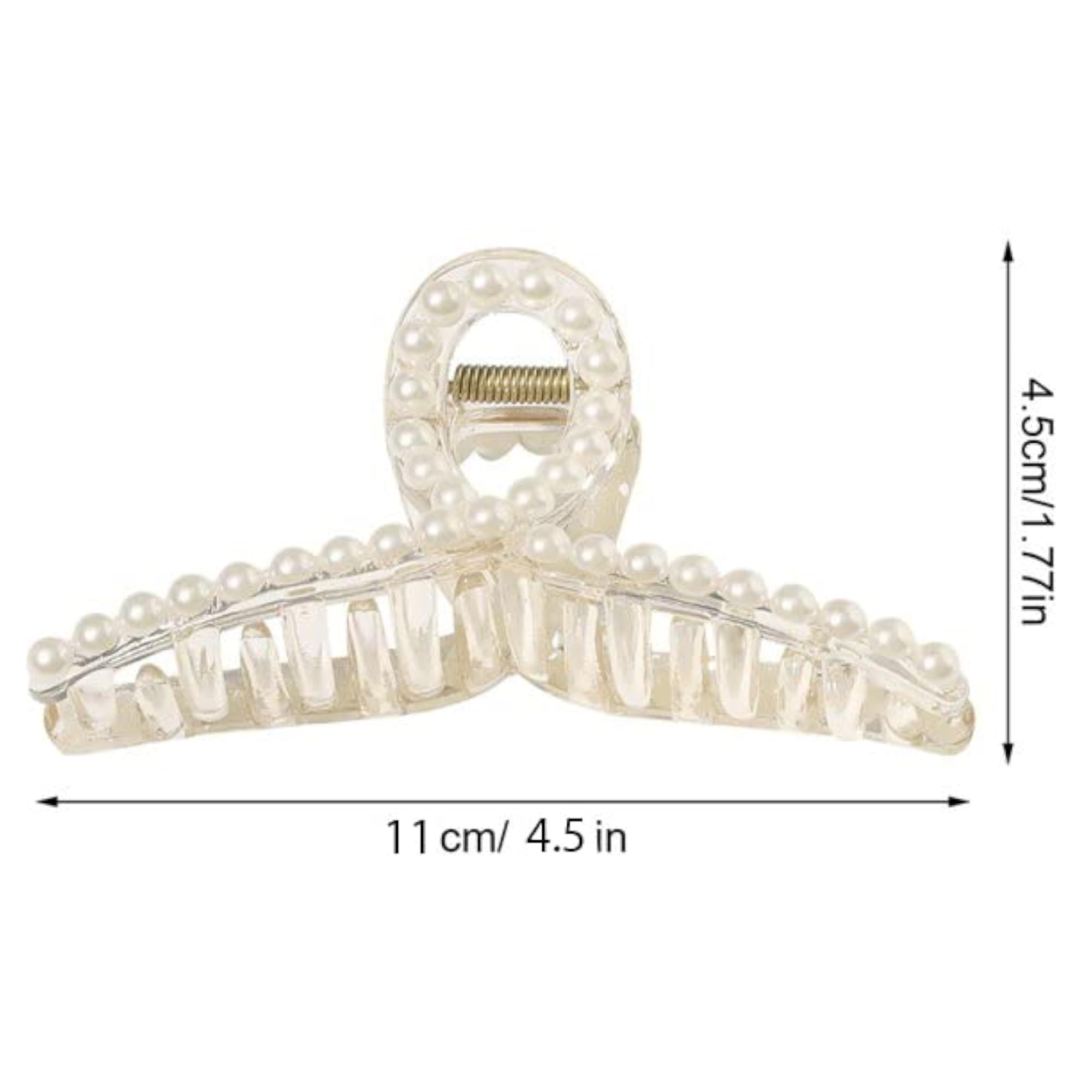 4 Pcs Small Pearl Large Hair Claw Clips for Women & Girls