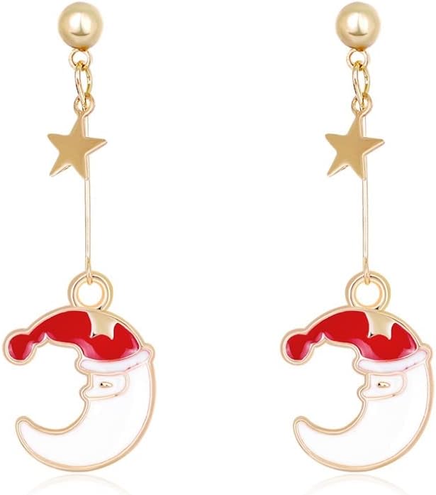 Lady Trendy Type Moon Dangler Ear Stud Ornament Women's Jewelry