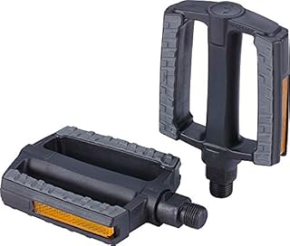 BBB Cycling City Bike Pedals Flat with Reflectors Anti-Slip Rubber for Urban Bicycles SteadyRider BPD-44, Black, 9/16", One Size