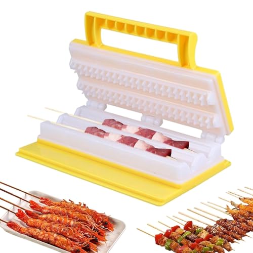 Molde manual para brocheta multifuncional con prensa compacta para cocina y camping 5