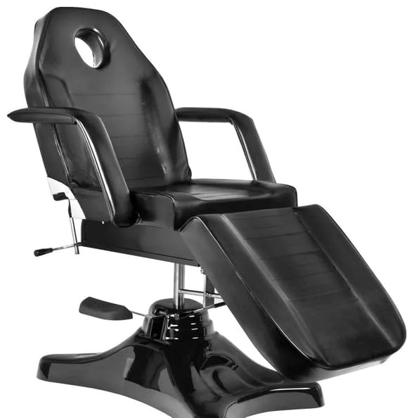 Generisch Professionelle Hydraulische Kosmetikliege Schwarz – Drehbarer Kosmetikstuhl für Beauty Salon, Spa, Wimpern & PMU