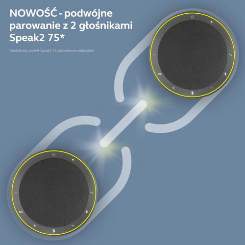 Jabra Speak2 75 bezprzewodowy zestaw głośnomówiący Bluetooth, adapter Bluetooth USB-C, 4 mikrofony z redukcją szumów, pełnozakresowy głośnik 65 mm - certyfikat Zoom i Google Meet - ciemnoszary