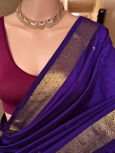 Image of South Cotton Gadwal Saree for Women | Celebrity Inspired Traditional Ethnic Wear | Chettinad & Kalyani Cotton Sarees | Soft Cotton Saree with Blouse Piece