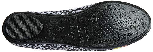 Sapatilhas Tecido Onca Listrado Resinado, Moleca, Feminino, Preto, 37