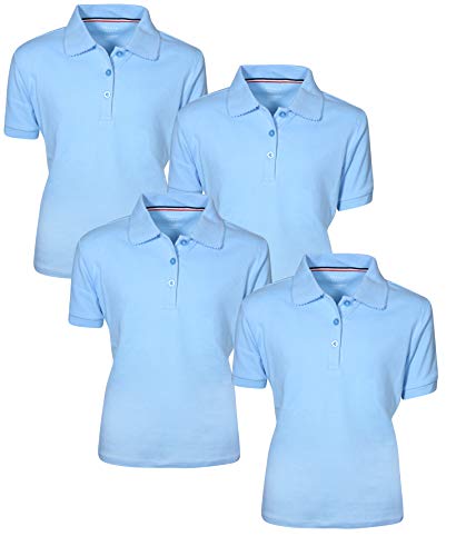 Image of French Toast Girl's Uniform Polo Short Sleeve Interlock (4 Pack)