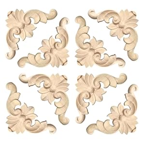 Aiminjey Holzblumen Eck-Onlay 4,1cm 20 Stück