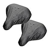 Qaixwuyi 2 Stück Sattelschutz Wasserdicht Fahrrad Wasserdichter Sattelschutz Schwarz Reißfester Überzug für Wind Wetter Fahrradsattel Regenschutz Sonnenschutz für Meisten Fahrradsattel Mountainbike