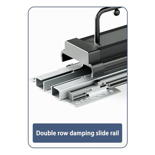 Garde-robe en aluminium noire extensible avec double piste rétractable