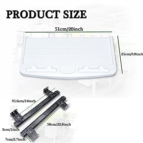 Bandeja grande para teclado debajo del escritorio de 20 x 9.8 pulgadas con soporte de peso de 20 libras, soporte ajustable para teclado para oficina en casa y escritorio de computadora, mouse Drer