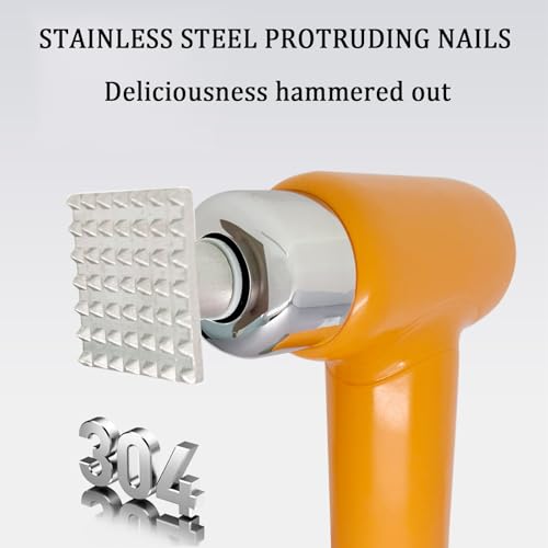 Elektrischer Fleischklopfer – Handheld-Edelstahl-Werkzeug, 6 verstellbare Stufen, abnehmbarer Hammerkopf, wasserdichtes Design für Rind, Huhn, Gurke und Knoblauch
