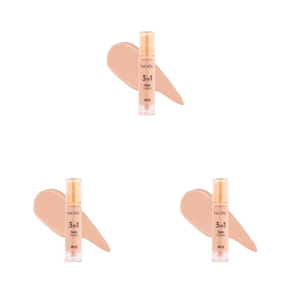 Note Cosmetics 3 in 1 Serum Concealer SPF 50 00 Light Nemlendirici ve Aydınlatıcı Göz Altı Kapatıcısı (3 paketi)
