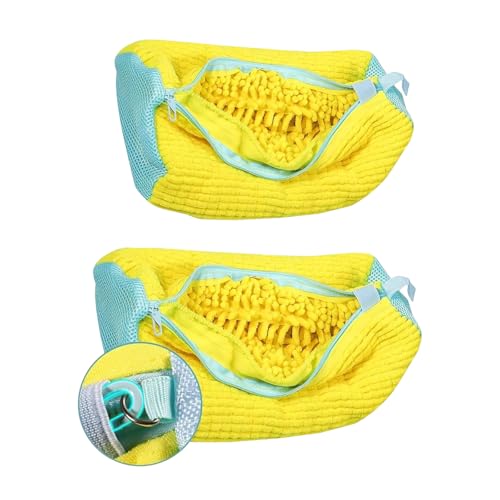 Sneaker Washing Bag Shoe Washing Machine Bag Laundry Shoe Bag for Washer and Dryer Chenille Microfiber 360 Deep Cleaning Shoe Cleaning Bag with Upgraded Durable Smooth Zipper (2Pcs)