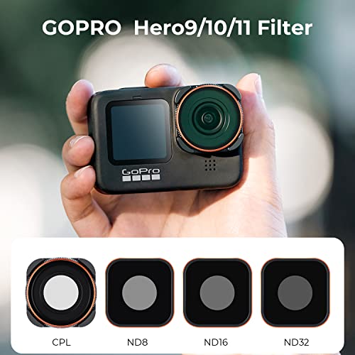 K&F Concept ND Filter Set Compatible with GoPro Hero13 Hero12 Hero11 Hero10 Hero9 Black, 4-Pack (ND8, ND16, ND32 - Image 2