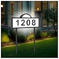 Solar House Number Sign, Solar Address Signs for Yard, Solar House Numbers for Outside Cool/Warm White Lighted Up Waterproof, Led Illuminated House Number Wall Mounted/In Ground