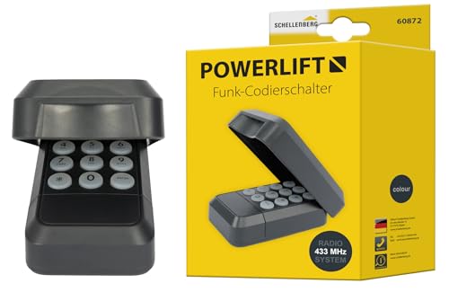 Schellenberg Funk-Codierschalter für Garagentore mit Abdeckung, Funkfrequenz 433,92 MHz bis 20 m, batteriebetrieben, 60872